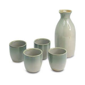 5pc White Snow Sake Set
