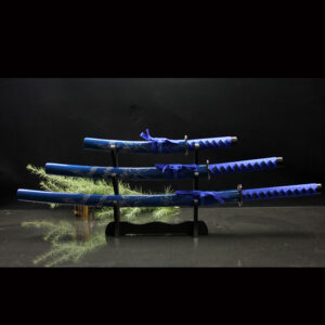 3 Swords Set - Blue with Gold Dragon