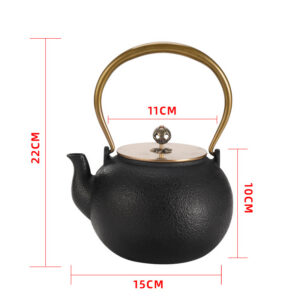 Teapot - Cast Iron Gold Handle